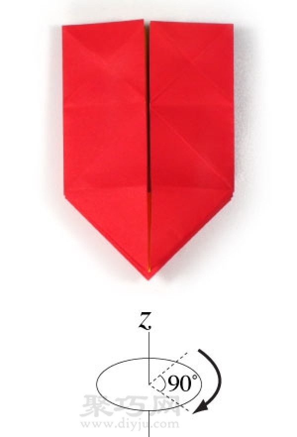 How to fold a heart-shaped spring. Use a piece of paper to fold a heart-shaped spring.