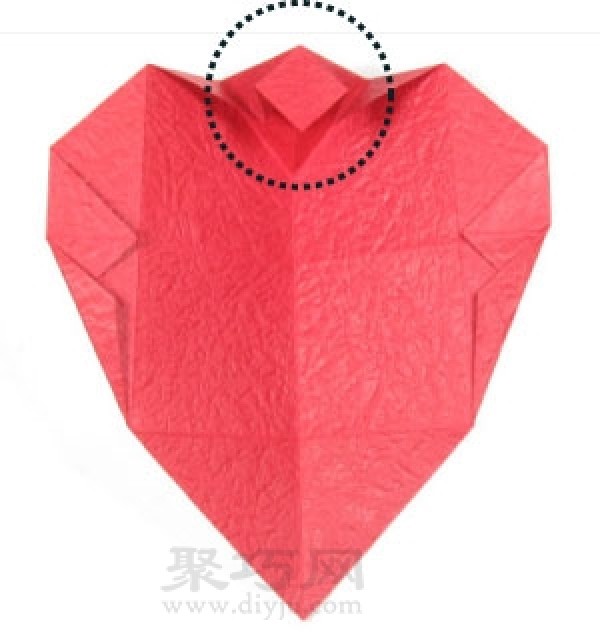 Simple illustration of handmade origami round heart