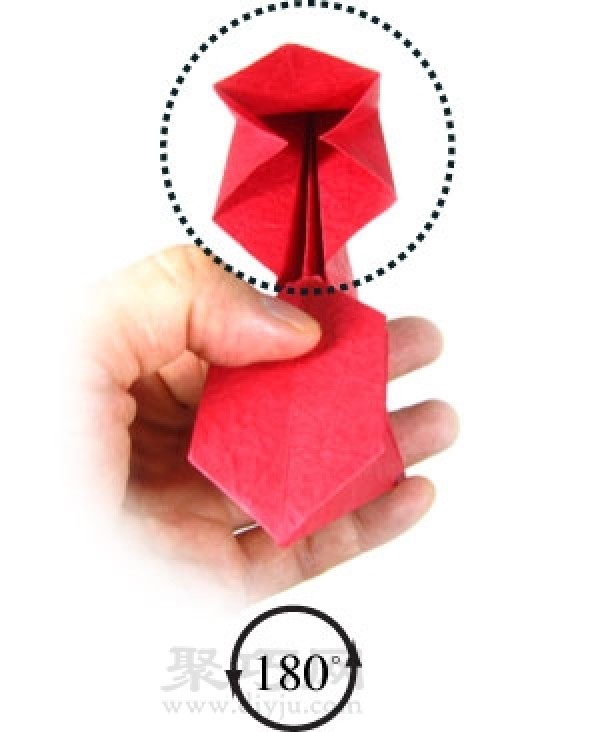 Simple illustration of handmade origami heart-shaped box