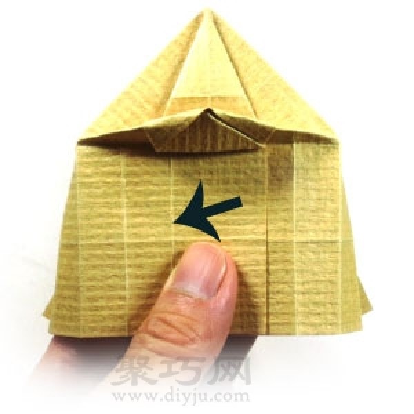 Origami three-dimensional small house tutorial illustration