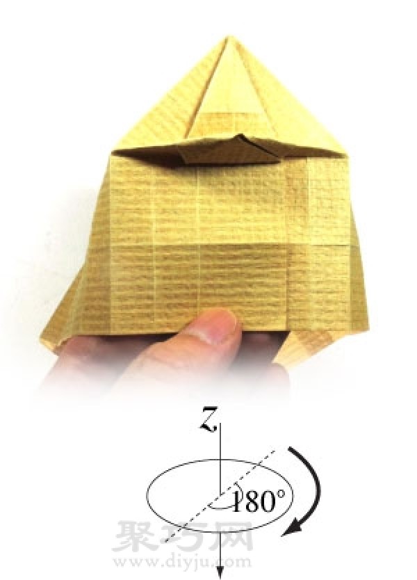 Origami three-dimensional small house tutorial illustration