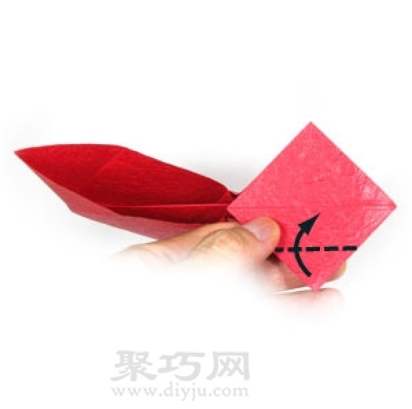 Simple illustration of handmade origami heart-shaped box