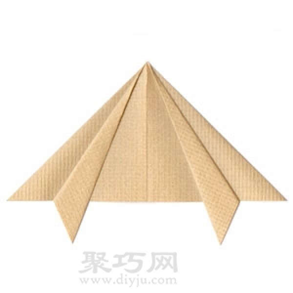 Illustration of pyramid origami folding method