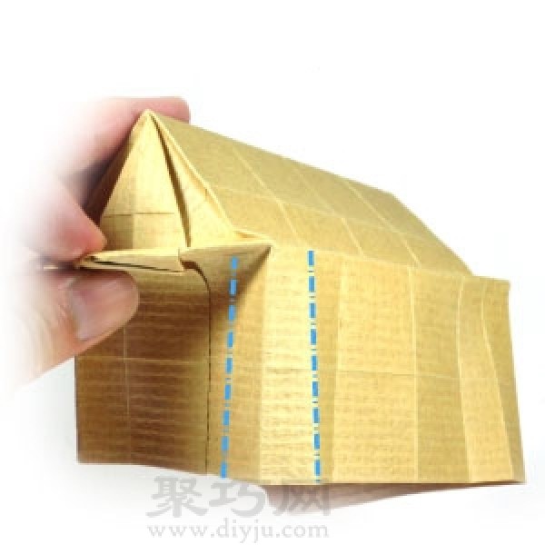 Origami three-dimensional small house tutorial illustration