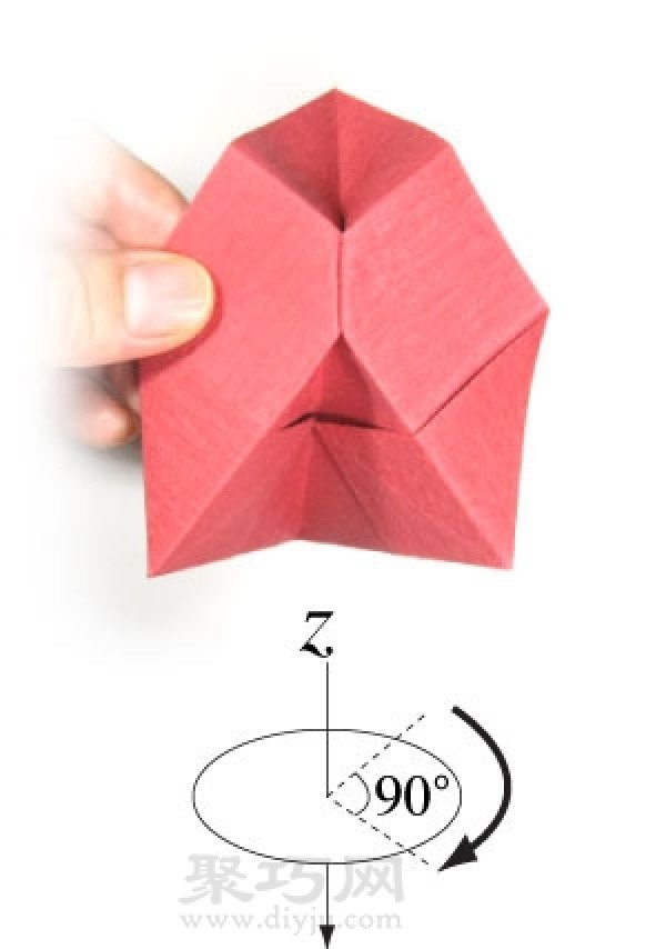 Three-dimensional heart origami tutorial