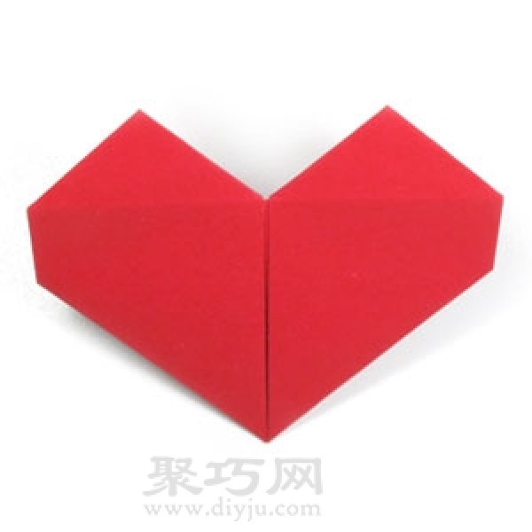 Origami heart with stand tutorial illustration