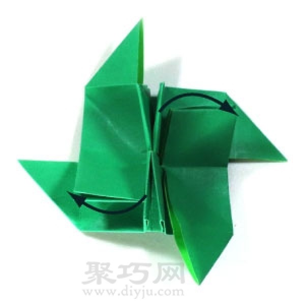 Spiral windmill origami folding steps