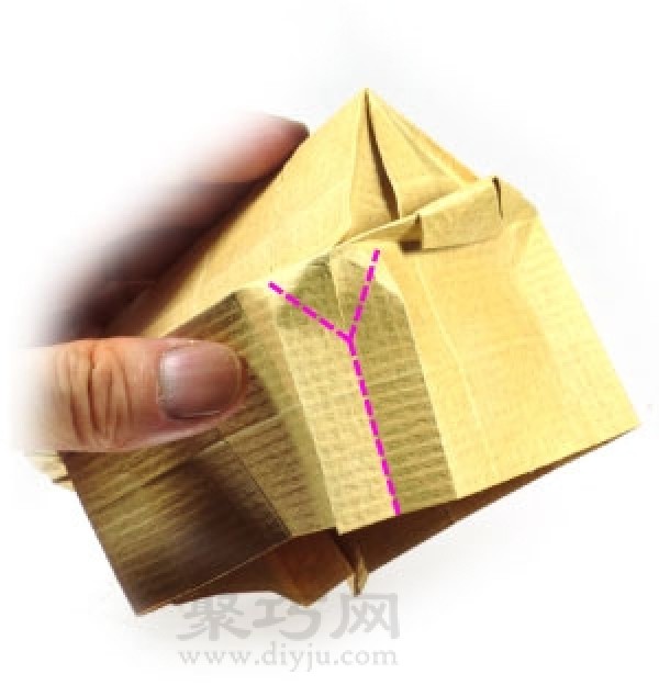 Origami three-dimensional small house tutorial illustration