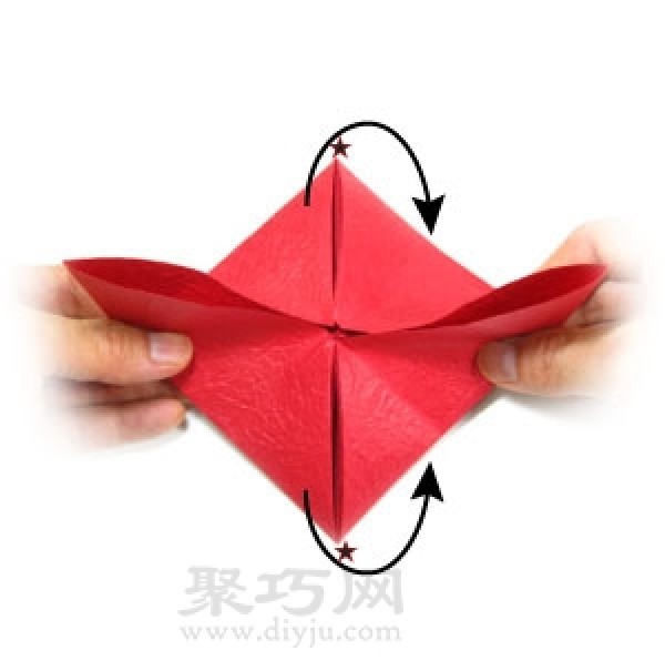 Simple illustration of handmade origami heart-shaped box