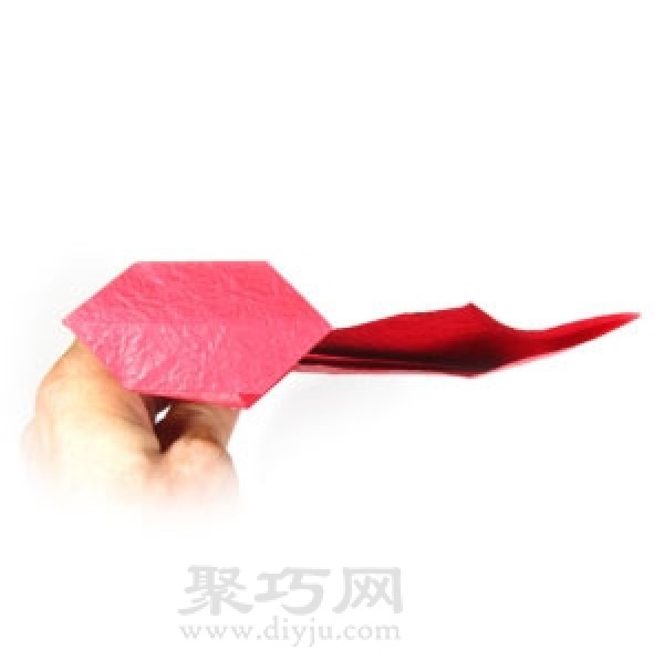 Simple illustration of handmade origami heart-shaped box