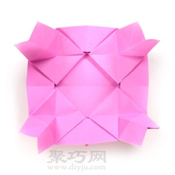 Simple illustration of origami pinwheel envelope