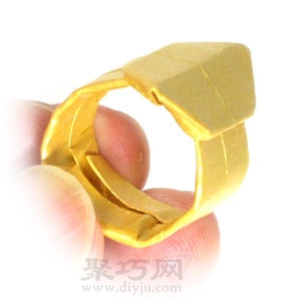 Steps for folding handmade origami hexagonal rings