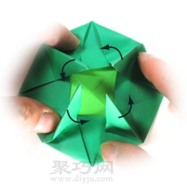 Flower shaped envelope origami method