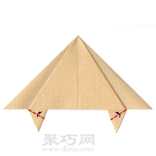 Illustration of pyramid origami folding method