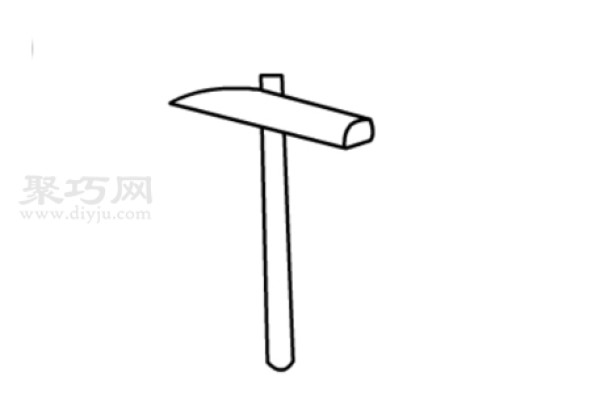 How to draw a pickaxe in four steps. Learn how to draw a pickaxe in simple strokes.