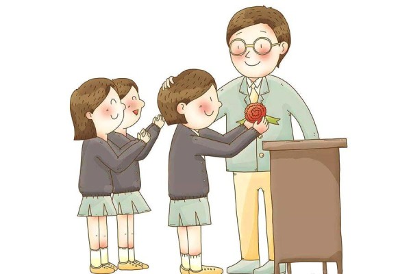 I wear a red flower for my teacher Teacher’s Day illustration picture