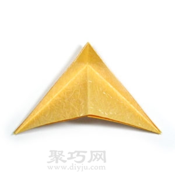 Illustration of the steps of handmade origami four-corner three-dimensional stars