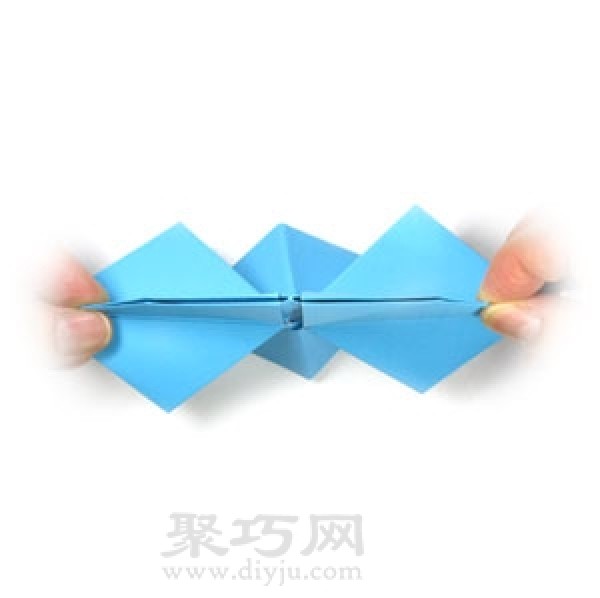 Manual origami three-dimensional five-pointed star folding steps