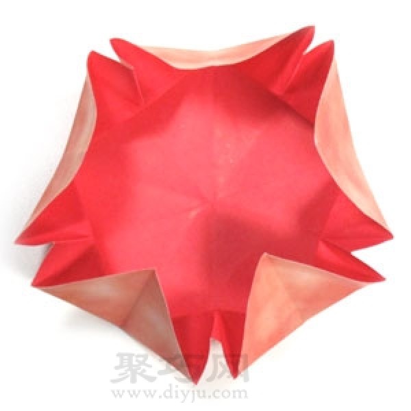 Illustration of origami pentagonal round dart