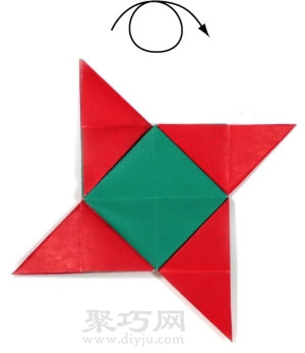 Origami New Ninja Star Folding Illustration