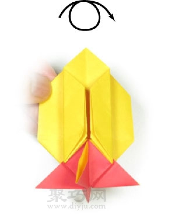 Origami 3D rocket origami method