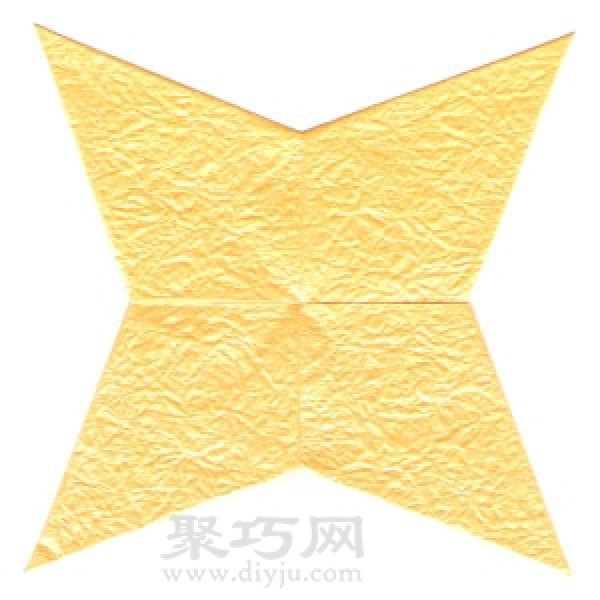 Origami four-pointed star folding steps