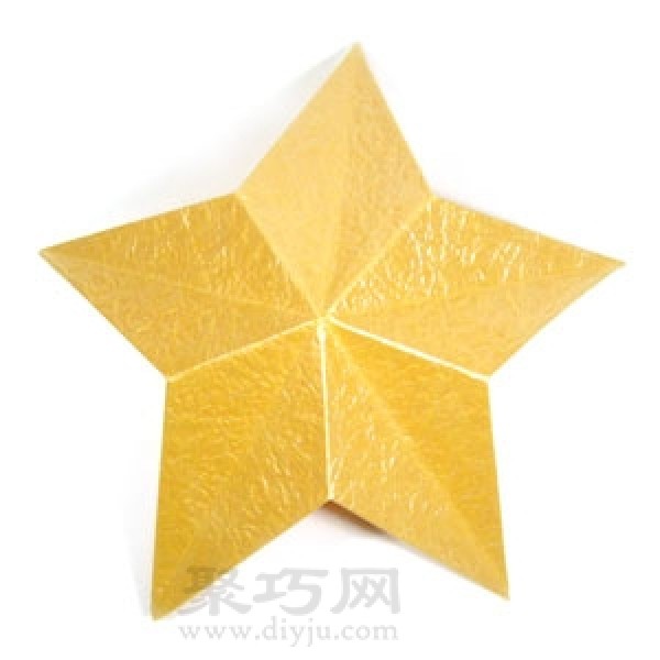 Manual origami five-pointed three-dimensional star tutorial illustration