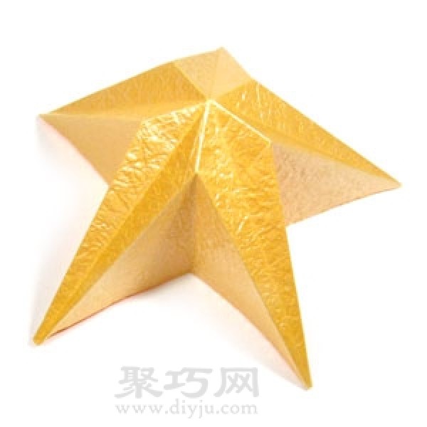 Manual origami five-pointed three-dimensional star tutorial illustration