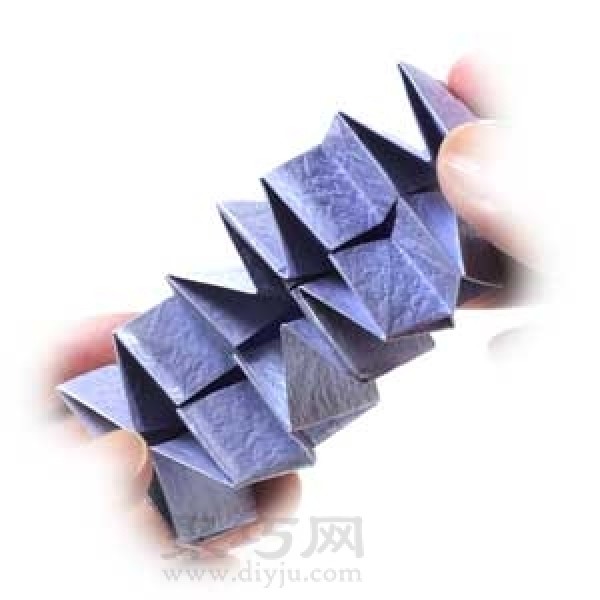 How to fold an origami square spring