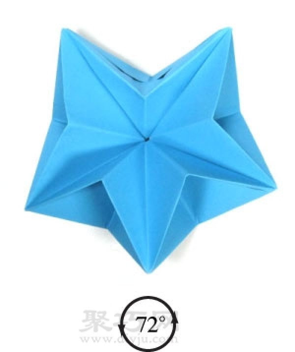 Manual origami three-dimensional five-pointed star folding steps