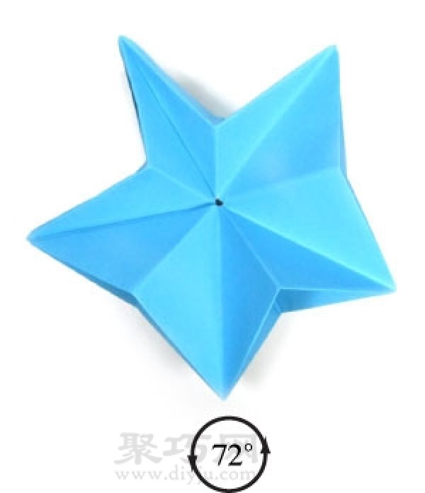 Manual origami three-dimensional five-pointed star folding steps