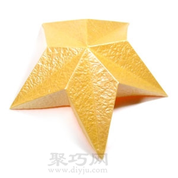 Manual origami five-pointed three-dimensional star tutorial illustration