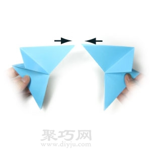 Manual origami three-dimensional five-pointed star folding steps