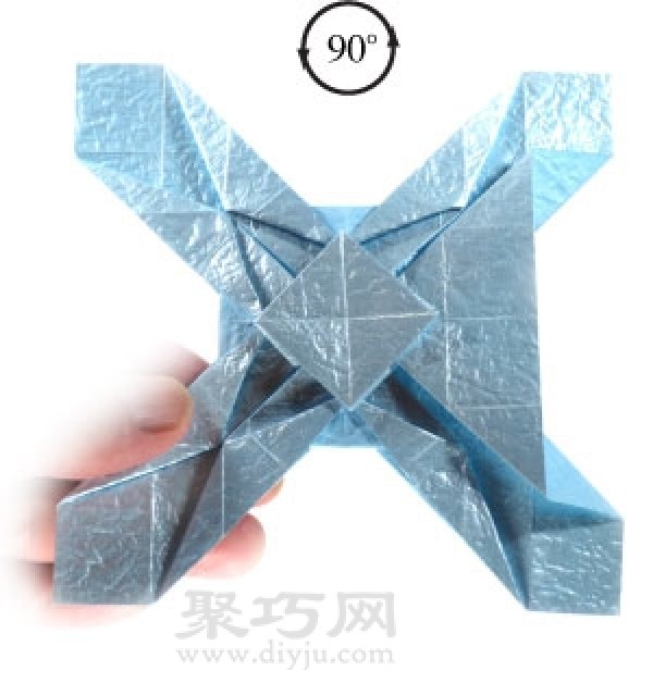 Origami Fancy Ninja Star Illustrated Tutorial