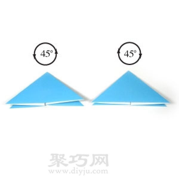 Manual origami three-dimensional five-pointed star folding steps