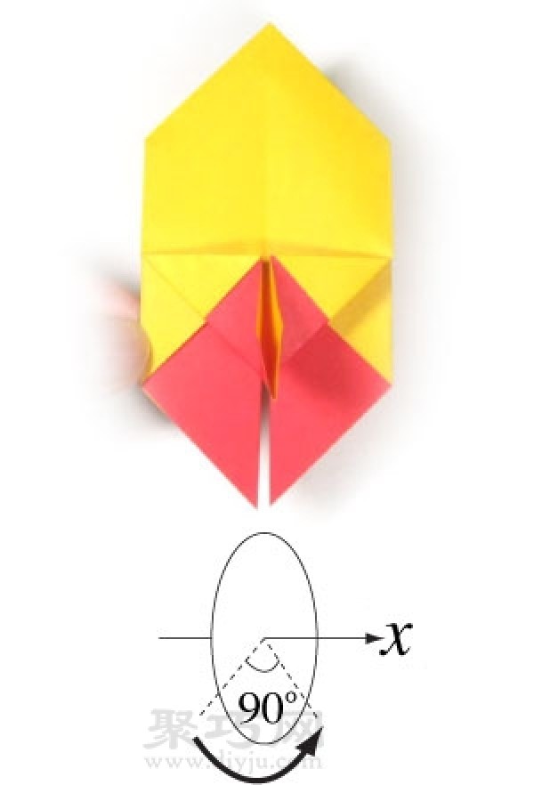 Origami 3D rocket origami method