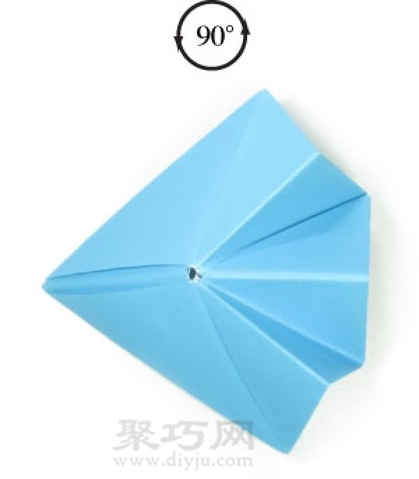 Manual origami three-dimensional five-pointed star folding steps