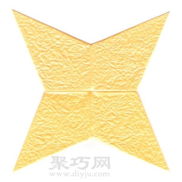 Origami four-pointed star folding steps