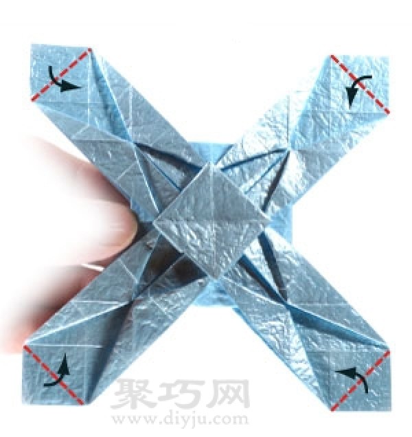 Origami Fancy Ninja Star Illustrated Tutorial