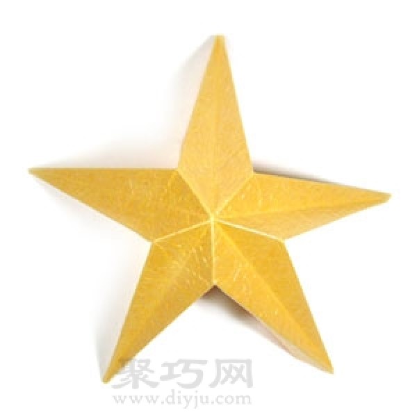 Manual origami five-pointed three-dimensional star tutorial illustration