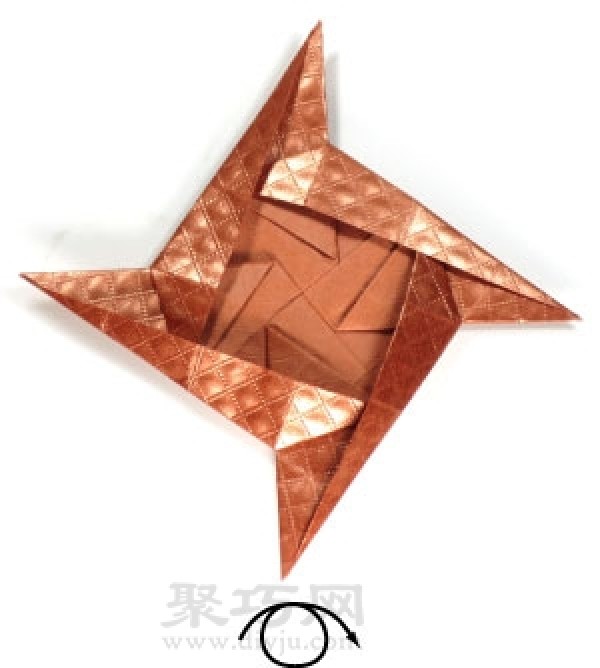 Origami Ninja Star Darts Simple Illustration