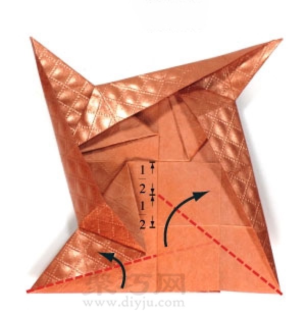 Origami Ninja Star Darts Simple Illustration