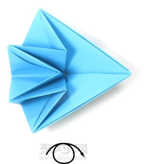 Manual origami three-dimensional five-pointed star folding steps