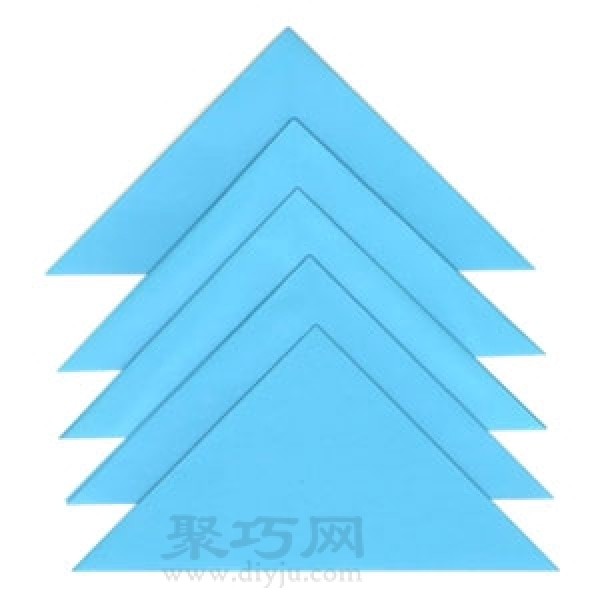 Manual origami three-dimensional five-pointed star folding steps