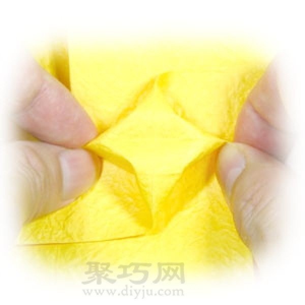 Origami four-pointed star folding steps