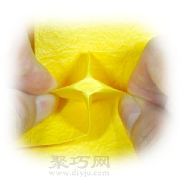 Origami four-pointed star folding steps