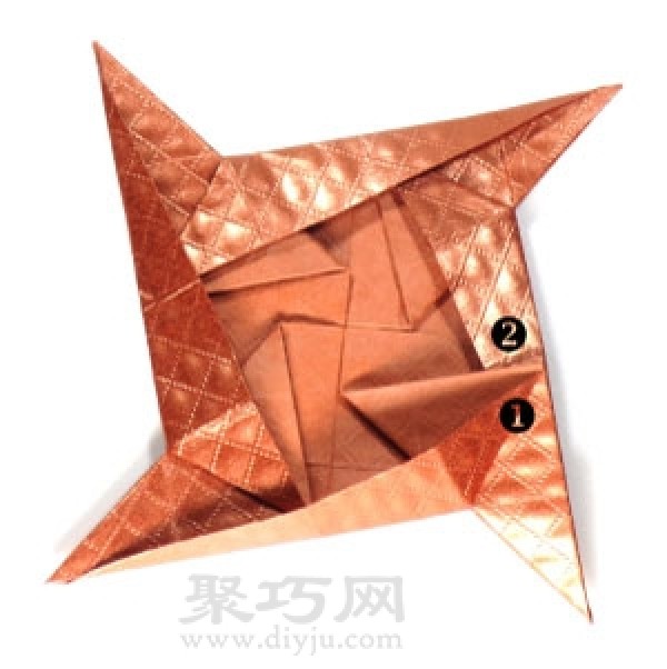 Origami Ninja Star Darts Simple Illustration