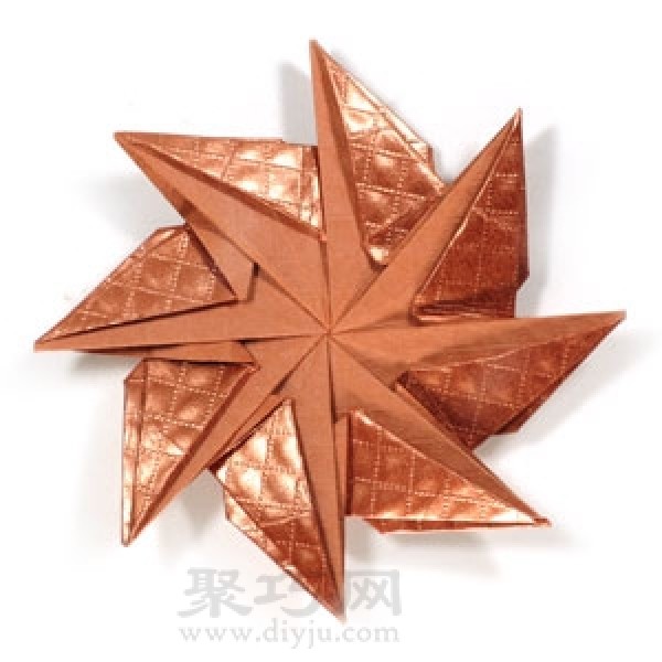 Simple illustration of handmade origami octagonal ninja star