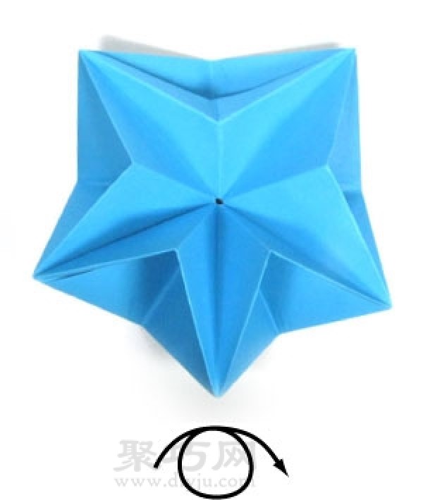 Manual origami three-dimensional five-pointed star folding steps