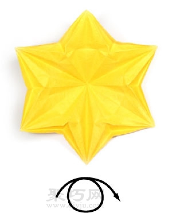 How to fold three-dimensional six-pointed star origami